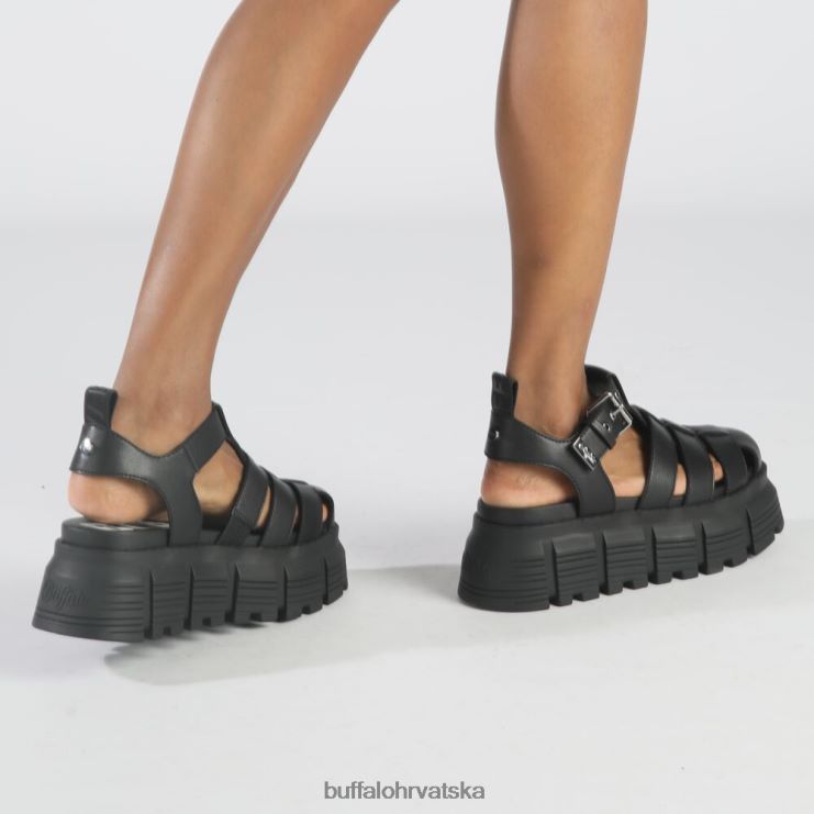 crno Buffalo ava fisher sandale s platformom veganske |sandale TDD6T572